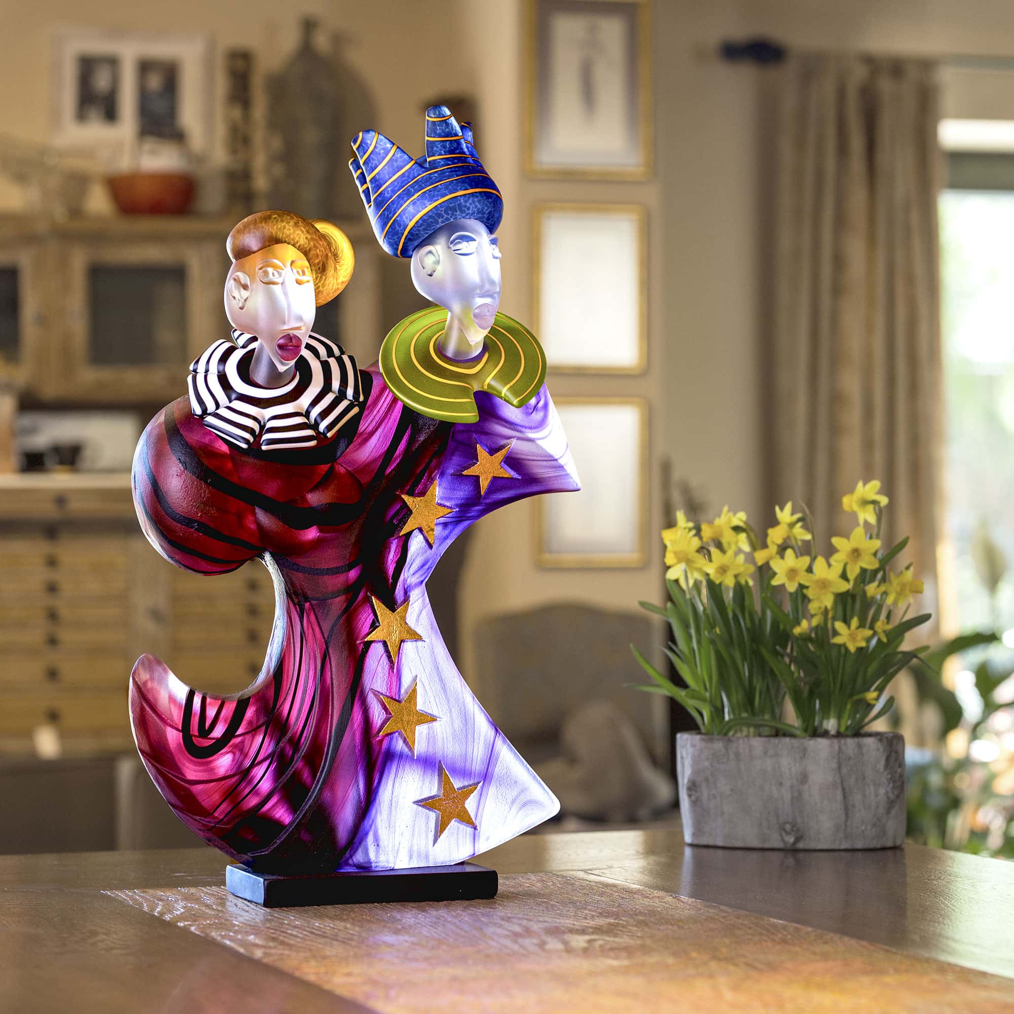 DANCERS - Handmade glass sculpture of a dancing couple